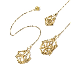 Золотой 3 шт. 3 стили 304 цепочка из нержавеющей стали макраме мешочек пустой держатель для камней маятники для биолокации, золотые, 217~240 мм, отверстие : 2~2.5 мм, 1 шт / стиль