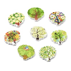 (52) Непрозрачная лаванда Силиконовые бусины, фокусные бусы, дерево, разноцветные, 26~26.5x30x5.5 мм, отверстие : 3 мм