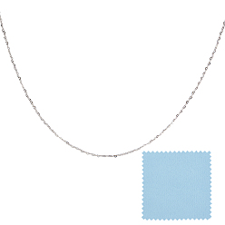 Платина 1 Женские ожерелья-цепочки в форме сердца из стерлингового серебра, родий, с замшевой тканью из поликарбоната квадратной серебряной полировальной салфеткой, платина, 1 дюйм (18.03 см)