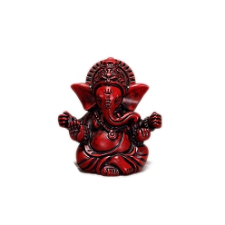 Красный Украшение дисплея статуи Будды из смолы, украшение для рабочего стола по фэн-шуй для домашнего офиса, слон, красные, 86x66x95 мм