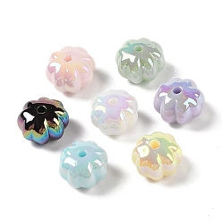 Couleur Mélangete Perles acryliques opaques, citrouille, couleur mixte, 8x12x11.5mm, Trou: 2mm