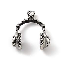Antique Silver 304 Stainless Steel Pendants, Headset, Antique Silver, 43x33x26mm, Hole: 6x4mm