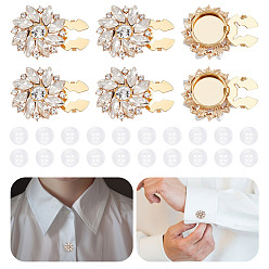 Золотой Запонки из латуни и пластиковые пуговицы с 4-образными отверстиями, золотые, 36x29 мм