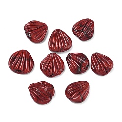 Темно-Красный Бусины лэмпворк , имитация еды, печенье в форме ракушек, темно-красный, 14.5x13.5x4.5 мм, отверстие : 1 мм