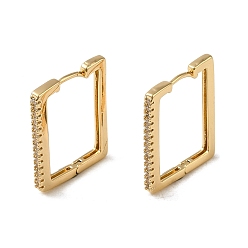 Light Gold Серьги-кольца из латуни с микропаве из кубического циркония, золотой свет, 23.5x2 мм