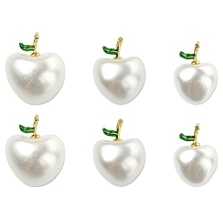 Настоящее золото 18K 6 шт. 3 стили жемчужные подвески в виде ракушек, подвески из белой вишни с латунной фурнитурой, реальный 18 k позолоченный, 21~23.5x14.5~20.5x11.5~17 мм, отверстие : 4x2.5 мм, 2 шт / стиль