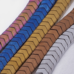 (52) Непрозрачная лаванда Гальванизировать немагнитных синтетический гематит нитей бисера, матовые, стрелка, разноцветные, 8x5x3 мм, отверстие : 1 мм, около 117 шт / нитка, 15.5 дюйм