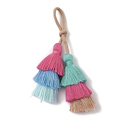 Разноцветный Подвесные украшения ручной работы из нейлоновых ниток в технике макраме, для украшения сумок или брелоков, красочный, 160 мм