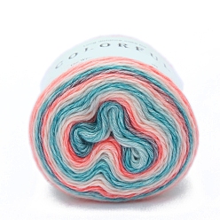 Темно-бирюзовый Хлопковая пряжа градиентного цвета, для одежды шарфы свитера шали шапки, темные бирюзовый, 100г/моток, около 306.21 ярдов (280 м) / моток