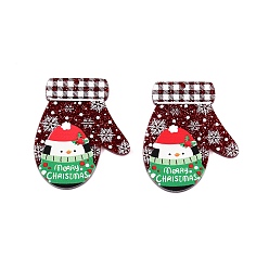 Пингвин Акриловые подвески с рождественской тематикой, перчатка, пингвин, 39.5x33x2.5 мм, отверстие : 1.6 мм