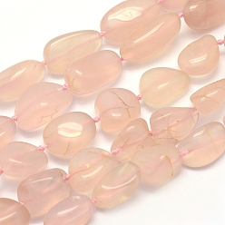 Pink Pierre gemme agate naturelle, nuggets, rose, 15~25x5~14mm, Trou: 1mm, Environ 18~23 pcs/chapelet, 15.7 pouce (39.9 cm)