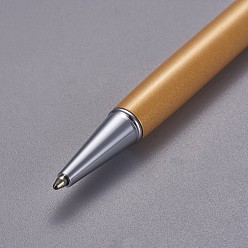 Orange Creative Empty Tube Ballpoint Pens, with Black Ink Pen Refill Inside, for DIY Glitter Epoxy Resin Crystal Ballpoint Pen Herbarium Pen Making, Silver, Orange, 140x10mm