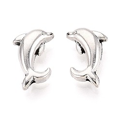 Античное Серебро Сплавочные овальные бусины тибетского стиля , дельфин, без кадмия и без свинца, античное серебро, 13x10x5 мм, отверстие : 1.2 мм, Около 684 шт / 1000 г