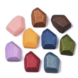 Mixed Color Painted Wood Cabochons, Nuggets, Mixed Color, 20x15x6mm