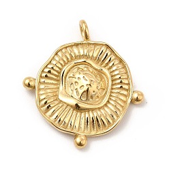 Золотой Ионное покрытие (ip) 304 подвески из нержавеющей стали, неправильные квадратные прелести, золотые, 24.5x23x3 мм, отверстие : 2.2 мм