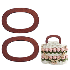 Кокосово-Коричневый 2деревянные ручки для аксессуаров для сумок ручной работы, овальные, кокосового коричневый, 170 мм