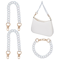 Light Gold 2шт. акриловые цепочки для телефонов, с поворотными застежками из цинкового сплава, цепочка-оберег, золотой свет, 372 мм