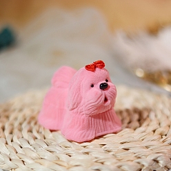 Ярко-Розовый Бархатный ящик для хранения мультяшной собаки для женщин, портативный чехол для колец, ярко-розовый, 7x5.4x5.8 см