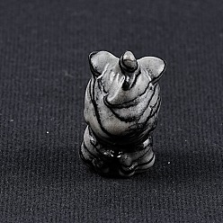 Пикассо Камень Натуральная яшма Пикассо, резные статуэтки единорога, статуи для украшения рабочего стола для домашнего офиса, 20x35 мм