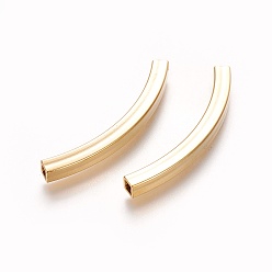 Золотой 304 шарики из нержавеющей стальной трубы, квадратное отверстие, золотые, 45x4x4 мм, отверстие : 3x3 мм