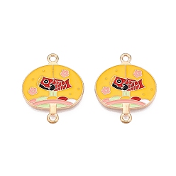Золотистый Подвески из эмали и сплава, подвески для подключения вентилятора в виде рыбного флага, без кадмия и без свинца, розовое золото , золотые, 27x21.5x1 мм, отверстие : 1.8 мм