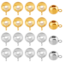 Золотой & Цвет Нержавеющей Стали 40шт. 2 цвета 304 трубчатые дужки из нержавеющей стали, петля под залог, Rondelle поруки бусы, золотые и нержавеющая сталь цвет, 11x6.5x8 мм, отверстие : 3 мм, 20 шт / цвет