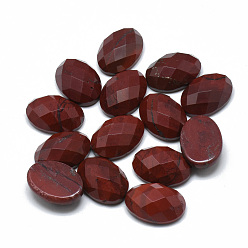 Красный Камень Природного красной яшмы кабошон, ручная работа граненой, овальные, 18x13x6~7 мм