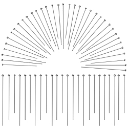 Нержавеющая Сталь Цвет 300 шт. 3 стили 304 штифты с шаровой головкой из нержавеющей стали, цвет нержавеющей стали, 30~50x0.7 мм (калибр 21), Руководитель: 2 mm, 100 шт / стиль