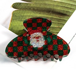 Santa Claus Christmas Theme Plastic Claw Hair Clips, Santa Claus, 86x52x43mm