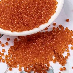 (RR139) Transparent Tangerine Миюки круглые бусины рокайль, японский бисер, 8/0, (р-р 139) прозрачный мандарин, 3 мм, отверстие : 1 мм, Около 422~455 шт / 10 г