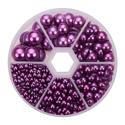 Средняя Орхидея Средние бусины из искусственного жемчуга орхидеи разные разные размеры 4-12 мм кабошоны с плоской спинкой и жемчугом, средне орхидеи, 4~12x2~6 мм, Около 660 шт / коробка