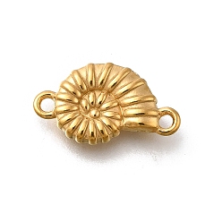 Настоящее золото 18K 304 подвески из нержавеющей стали, Ссылки в форме ракушки, ионное покрытие (ip), реальный 18 k позолоченный, 18.5x10.5x3.5 мм, отверстие : 1.5 мм