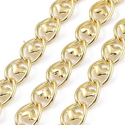Real 18K Gold Plated Rack Plating Brass Curb Chains, Long-Lasting Plated, Soldered, with Spool, Lead Free & Cadmium Free, Real 18K Gold Plated, Link: 11x7x1mm