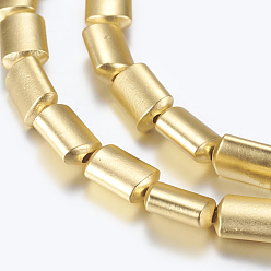 с Золотистым Покрытием Немагнитные синтетический гематит бисер пряди, матовые, прямоугольные, матовые, с золотым покрытием, 6x4.5x3 мм, отверстие : 1 мм, около 63 шт / нитка, 14.76 дюйм (37.5 см)