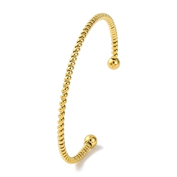 Золотой Ионное покрытие (IP) 304 браслеты-манжеты из нержавеющей стали для женщин, золотые, внутренний диаметр: 2-1/2x2-1/8 дюйм (6.2x5.4 см)