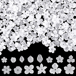 Белый 280шт 14 стили прозрачные акриловые колпачки для бусин, цветок, матовые, белые, 15~25x13~26 мм, 20 шт / стиль