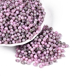 Бледно-Розовый Пикассо стеклянные бусины, круглое отверстие, двухконусные, граненые, розовый жемчуг, 4.5x3.5~4 мм, отверстие : 1~1.2 мм, Около 5625 шт / фунт