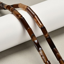 Кокосово-Коричневый Окрашенные естественный агат бисер пряди, колонка, кокосового коричневый, 15.5~16x6~6.5 мм, отверстие : 1 мм, около 24~25 шт / нитка, 14.96~15.35'' (38~39 см)