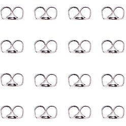 Stainless Steel Color 304 Stainless Steel Ear Nuts, Friction Earring Backs for Stud Earrings, 5x4x2.5mm, Hole: 1mm, Stainless Steel Color, 5x4x2.5mm, Hole: 1mm