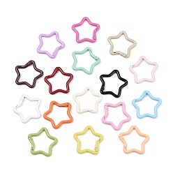 (52) Непрозрачная лаванда Окрашенные распылением пружинные кольца из сплава, звезда, разноцветные, 34.5x35x3.5 мм