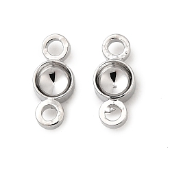 Платина Плоские круглые латунные оправы для страз, без никеля , платина, пригодный для стразов 3 мм, 7x3x1.5 мм, отверстие : 1 мм