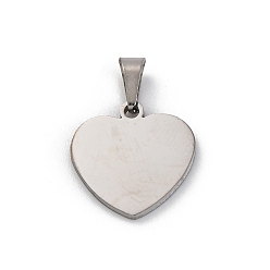 Сердце 304 прелести нержавеющей стали, цвет нержавеющей стали, лазерная резка, сердце, 15x15x1.5 мм, отверстие : 5x3 мм