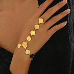 Золотой Элегантные латунные полые резные золотые монеты женские кольца браслеты для женщин, золотые, 3 дюйм (7.5 см), внутренний диаметр: 10-1/4 дюйм (26 см)