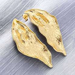 Настоящее золото 18K Латунь серьги, стойки покрытие, долговечный, без свинца и без кадмия, крыло, слева и справа, реальный 18 k позолоченный, 47x20 мм