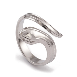 Нержавеющая Сталь Цвет Не тускнеет 304 открытые манжеты из нержавеющей стали в форме змеи для женщин, цвет нержавеющей стали, размер США 7 1/4 (17.5 мм)