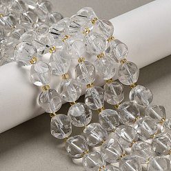 Хрусталь Природных кристаллов кварца бисер нитей, диагональные бусины из горного хрусталя, с бисером, 9.5~10x9.5~10.5x9.5~10.5 мм, отверстие : 1~1.2 мм, около 35 шт / нитка, 15.94'' (40.5 см)