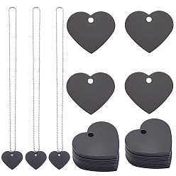 Сердце Наборы для самостоятельного изготовления ожерелий с подвесками, включая алюминиевые подвески, штамповка заготовок для бирок и изготовление ожерелий из нержавеющей стали, устойчивой к потускнению, сердце, 33x37.5x1 мм, отверстие : 3.5 мм, 20 шт