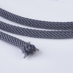 Gray Nylon Threads, Milan Cords/Twisted Cords, Gray, 3mm, about 21.87 yards(20m)/roll