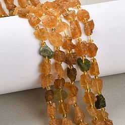 (932FM) Темно-синий аква-матовый с подкладкой Необработанные грубые природные турмалиновые бусины, самородки, с бисером, темно-золотистые, 5~18x5~12x4~8 мм, отверстие : 1 мм, около 30~45 шт / нитка, 15.55'' (39.5 см) ~ 15.94'' (40.5 см)