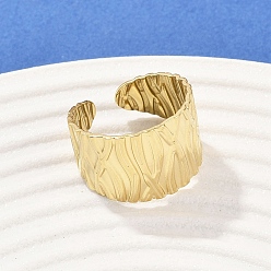 Настоящее золото 18K 304 из нержавеющей стали манжеты кольца, ионное покрытие (ip), реальный 18 k позолоченный, 14 мм